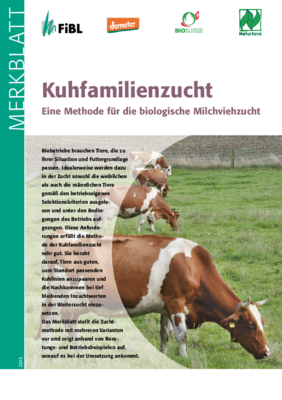 Cover Merkblatt «Kuhfamilienzucht – Eine Methode für die biologische Milchviehzucht»