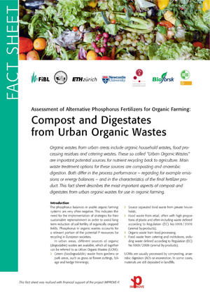 Assessment of Alternative Phosphorus Fertilizers for Organic Farming: Compost and Digestates from Urban Organic Wastes