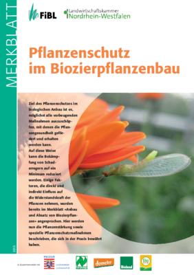 Cover Merkblatt zum Pflanzenschutz im Biozierpflanzenbau