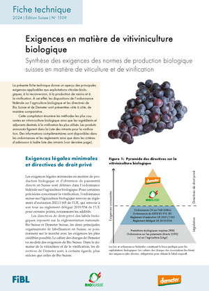 Exigences en matière de vitiviniculture  biologique