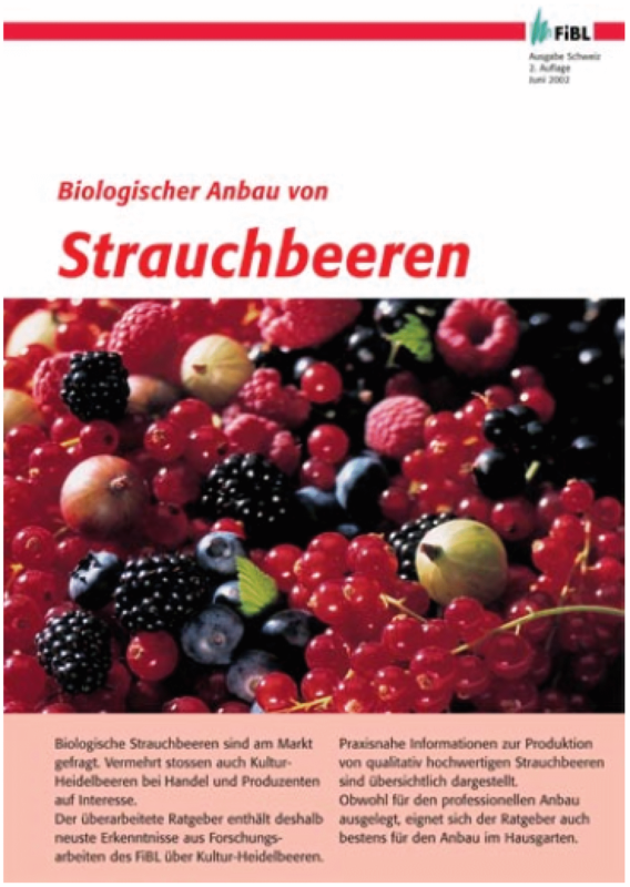 Cover: Biologischer Anbau von Strauchbeeren