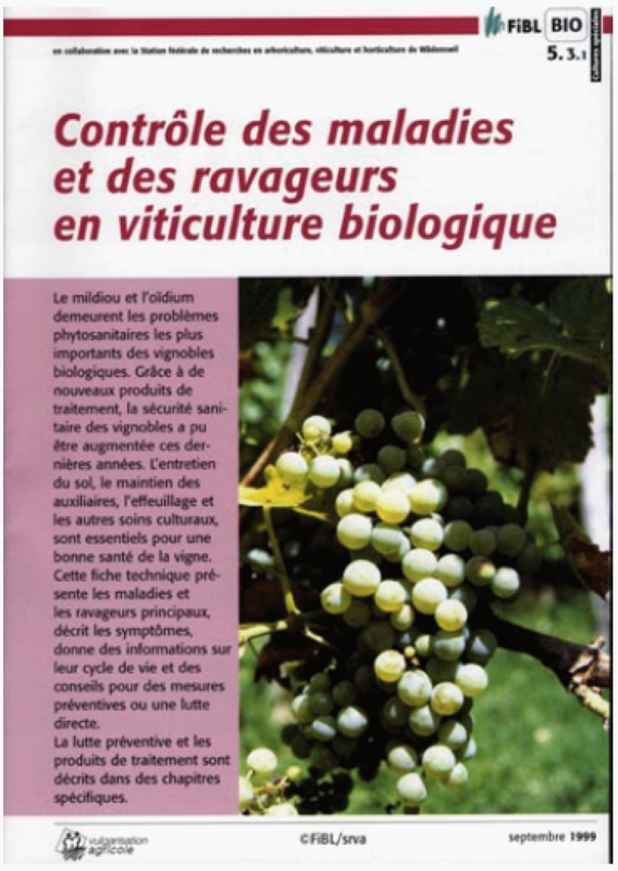 Cover: Contrôle des maladies et ravageurs en viticulture biologique