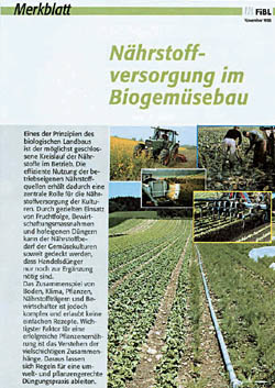 Cover: Nährstoffversorgung im Biogemüsebau