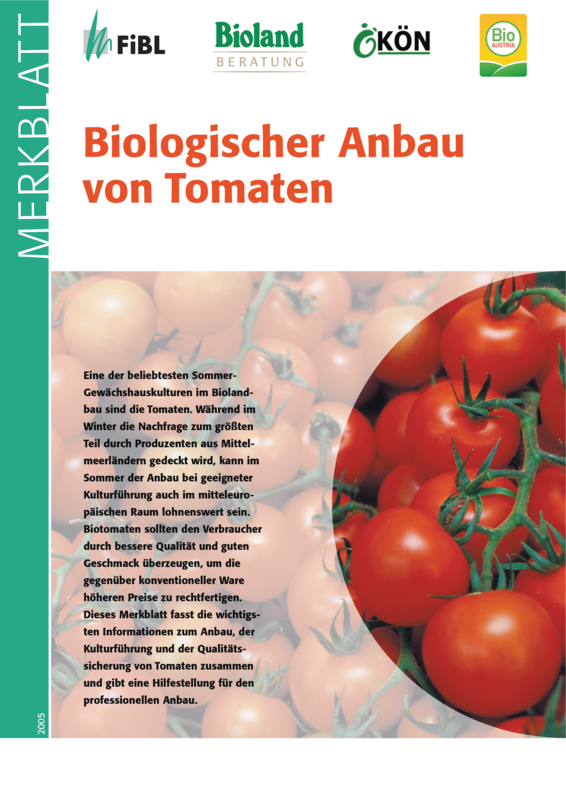 Cover: Biologischer Anbau von Tomaten