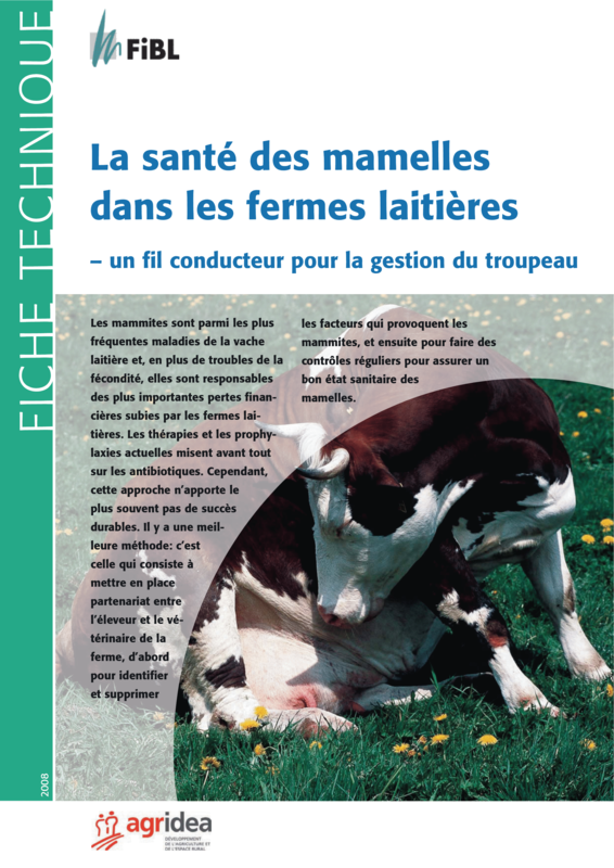 Cover: La santé des mamelles dans les fermes laitières