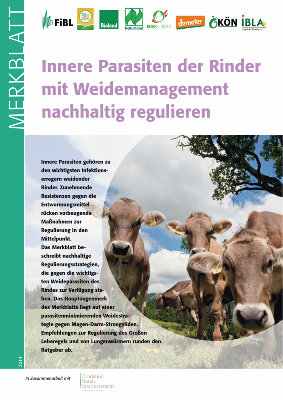 Cover: Innere Parasiten der Rinder mit Weidemanagement nachhaltig regulieren