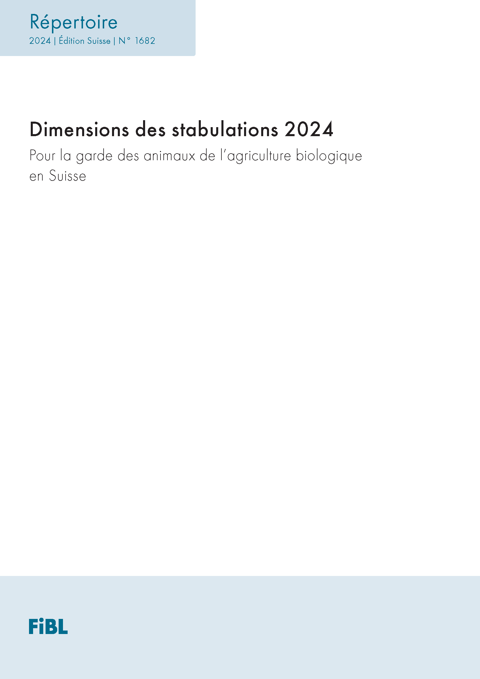Cover: Dimensions des stabulations 2020