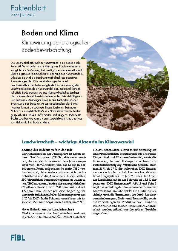Cover: Faktenblatt Kilma und Boden