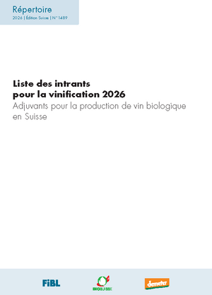 Liste des intrants pour la vinification 2026