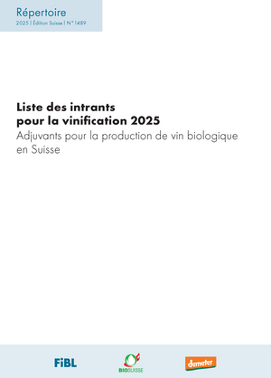 Liste des intrants pour la vinification 2025