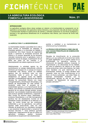 La agriculture ecológica fomenta la biodiversidad