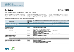 Cover Sortenliste Biokräuter