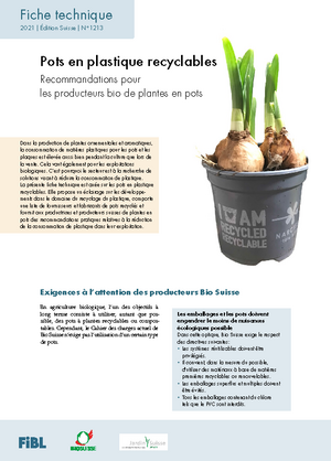 Pots en plastique recyclables