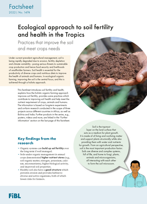 Ecological approach to soil fertility and health in the Tropics