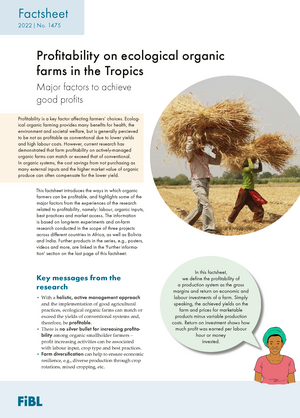 Profitability on ecological organic farms in the Tropics