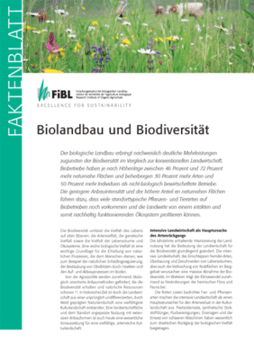 Cover Faktenblatt Biolandbau und Biodiversität