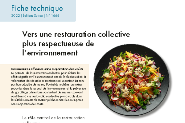 Cover Vers une restauration collective plus respectueuse de l’environnement