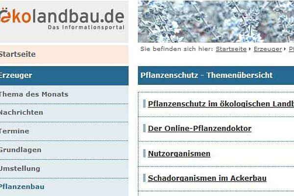 Sreenshot Oekolandbau.de