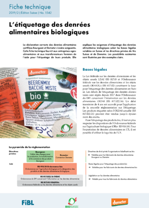 L’étiquetage des denrées alimentaires biologiques