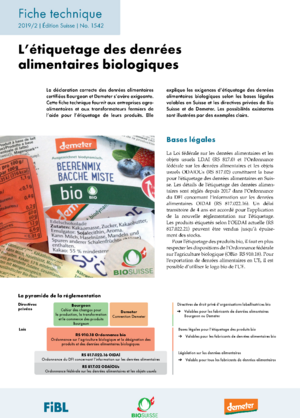 L’ étiquetage des denrées alimentaires biologiques