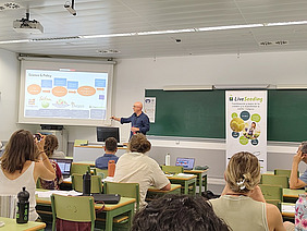 People in a classroom.