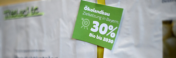 Ökolandbau Post-It auf Flipchart.