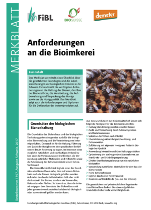 Anforderungen an die Bioimkerei