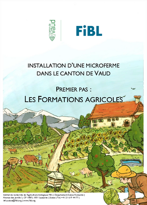 Installation d’une microferme dans le Canton de Vaud - Les formations agricoles