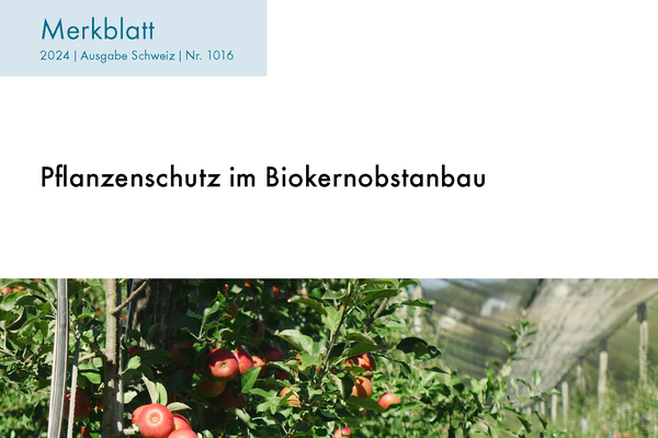 Cover Merkblatt Pflanzenschutz im Biokernobstanbau 