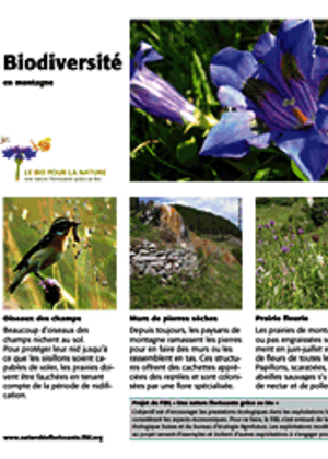 Panneau explicativ "Biodiversité en montagne"