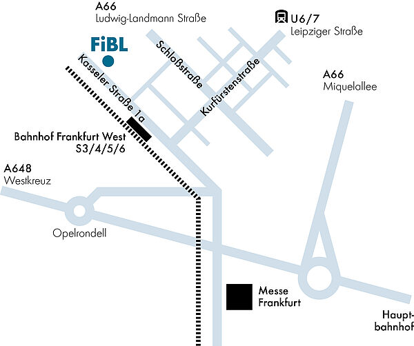 Karte Wegbeschreibung zum FiBL Deutschland in Frankfurt