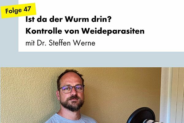 Titel der Folge mit Foto von Steffen Werne am Mikrofon