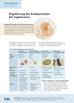 Regulierung der Endoparasiten bei Legehennen