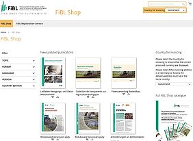 Screenshot of the FiBL shop