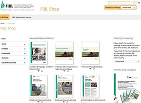Screenshot of the FiBL shop