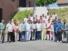 Beate Huber with the Indian delegates.