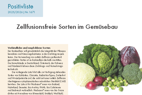 Cover: Zellfusionsfreie Sorten im Gemüsebau