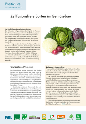 Cover: Zellfusionsfreie Sorten im Gemüsebau