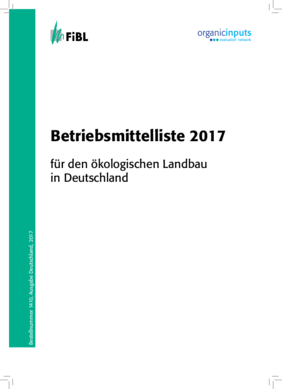 Cover Betriebsmittelliste 2017 für Deutschland