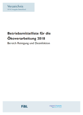 Cover "FiBL-Betriebsmittelliste für die Ökoverarbeitung"
