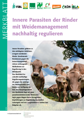 Cover Merkblatt Innere Parasiten der Rinder mit Weidemanagement nachhaltig regulieren