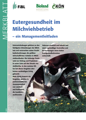 Eutergesundheit im Milchviehbetrieb