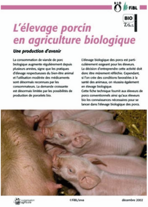 L´élevage porcin en agriculture biologique