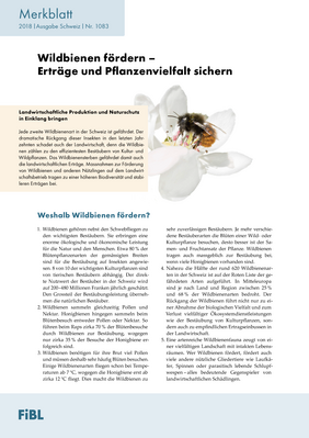 Cover "Wildbienen fördern – Erträge und Pflanzenvielfalt sichern"