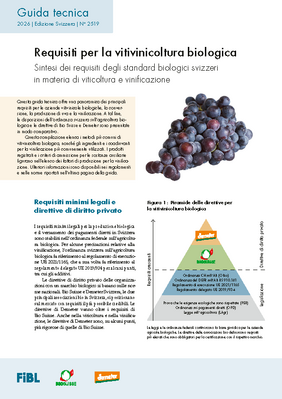 Cover "Requisiti per la vitivinicoltura biologica"