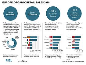 Infographic on organic retail sales 2019