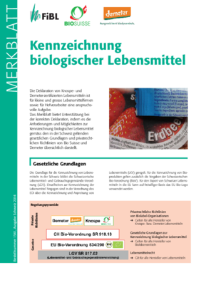 [Translate to Französisch:] Cover Merkblatt "Kennzeichnung biologischer Produkte"