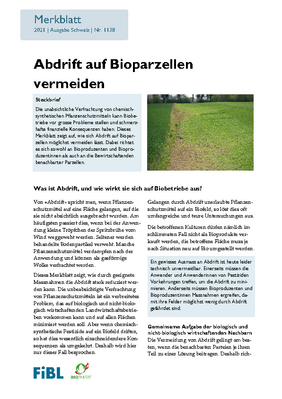 Cover Abdrift vermeiden im Bioanbau