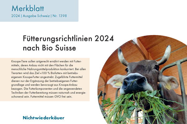 Cover: Fütterungsrichtlinien 2024 nach Bio suisse