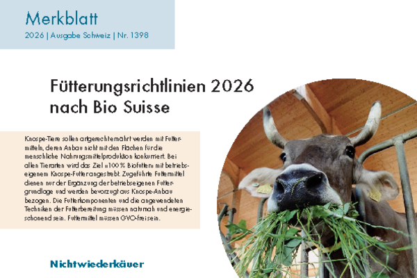 Cover: Fütterungsrichtlinien 2024 nach Bio suisse